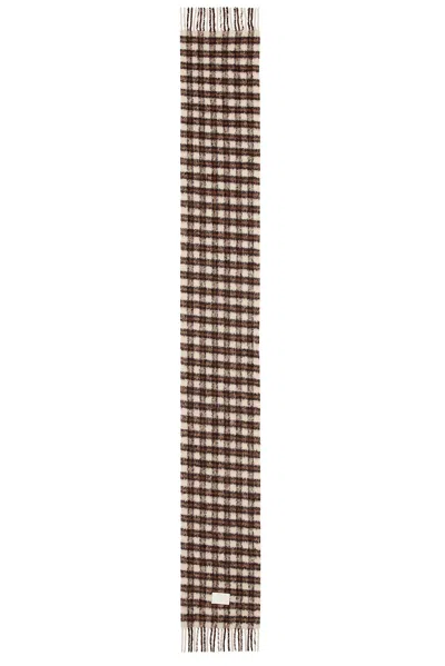 Acne Studios Check Scarf In Brown