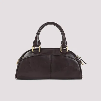 Chloé Mini Leather Multiple-charms Tote Bag In Burgundy