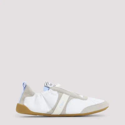 Chloé White Calf Leather Bos Taurus Athletic Sneakers In Multi