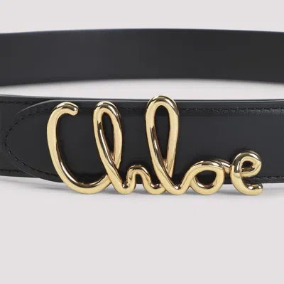 Chloé Iconic Leather Belt Adjustable Length In Black