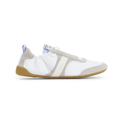 Chloé White Calf Leather Bos Taurus Athletic Sneakers In Multi
