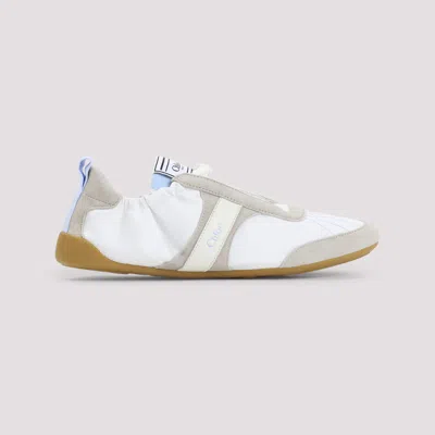 Chloé White Calf Leather Bos Taurus Athletic Sneakers In Multi