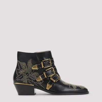 Chloé Chloe Women Embellished Nappa Leather Susanna Ankle Boots In Black