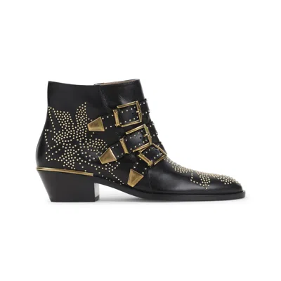 Chloé Chloe Women Embellished Nappa Leather Susanna Ankle Boots In Black