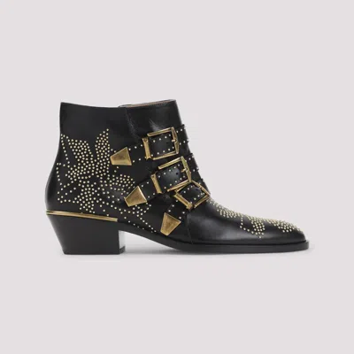 Chloé Chloe Women Embellished Nappa Leather Susanna Ankle Boots In Black