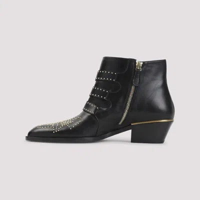 Chloé Chloe Women Embellished Nappa Leather Susanna Ankle Boots In Black