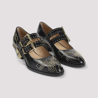 Chloé Chloe Elegant Pumps With Leather Construction And 4cm Heel Height In Black