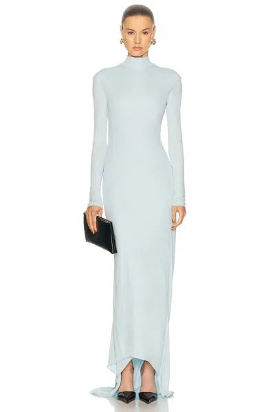 Tom Ford Crepe Jersey Long Sleeve Evening Dress Dresses Light Blue In Gray