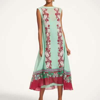 La Doublej Silk Chiffon Printed Maxi Dress In Multi