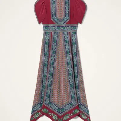 La Doublej Silk Printed Maxi Dress In Multi