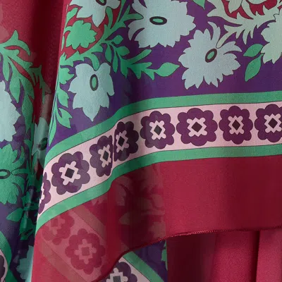 La Doublej Silk Chiffon Printed Cape In Multi