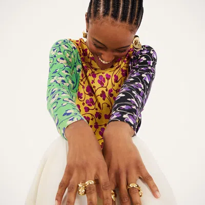 La Doublej Silky Turtleneck In Multi