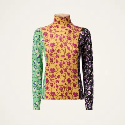 La Doublej Silky Turtleneck In Multi