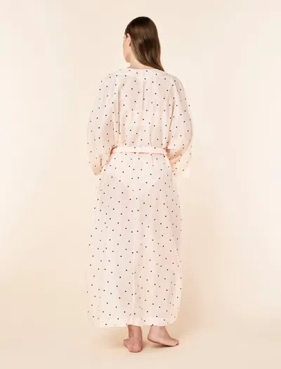 Papinelle Hearts Maxi Kimono Robe In Neutral