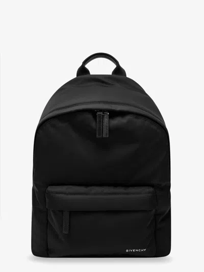 Givenchy Black Backpack With Adjustable Shoulder Straps And Logo On Front In Tech Fabric Man In Black