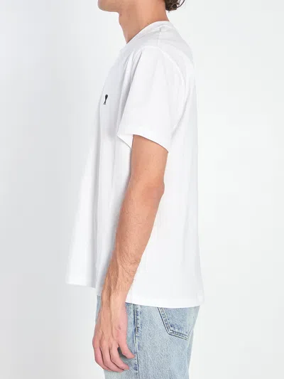 Ami Alexandre Mattiussi Ami Paris Men Ami De Coeur T-shirt In Organic Cotton Jersey In White