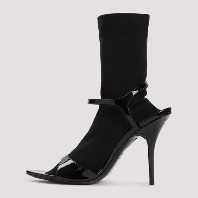 Balenciaga Avenue Sock Black Sandal In Patent Leather And Mesh In Multi