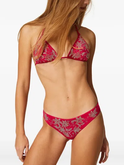 Twinset Studs Triangle Bikini Top In Pink