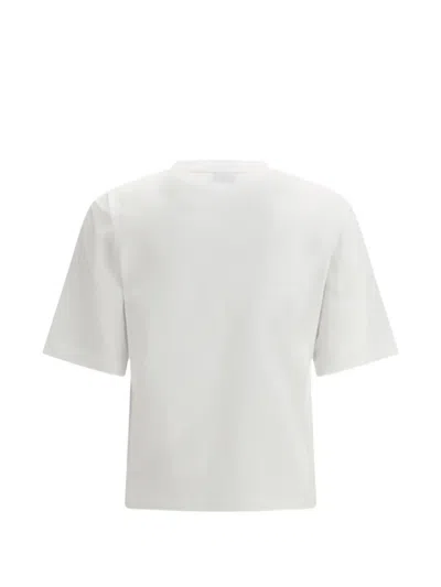 Off-white Regular Fit Cotton T-shirt With Printed Design In White