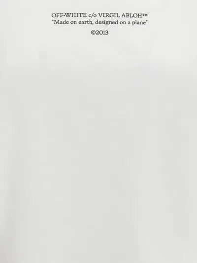 Off-white Regular Fit Cotton T-shirt With Printed Design In White