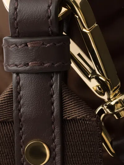 Prada Large Explore Leather Shoulder Bag In Brown