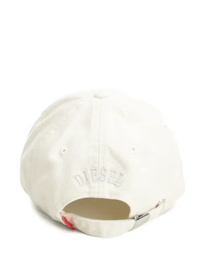 Diesel Logo-patch Baseball Cap In White