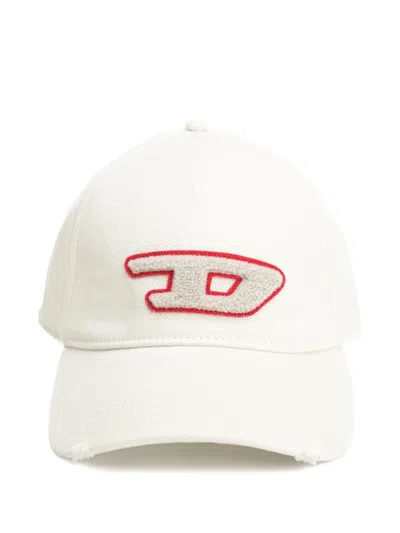 Diesel Logo-patch Baseball Cap In White