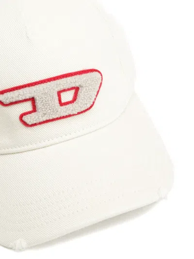 Diesel Logo-patch Baseball Cap In White