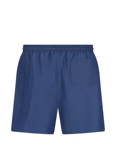 Brunello Cucinelli Straight-leg Mid-length Logo-embroidered Swim Shorts In Blue