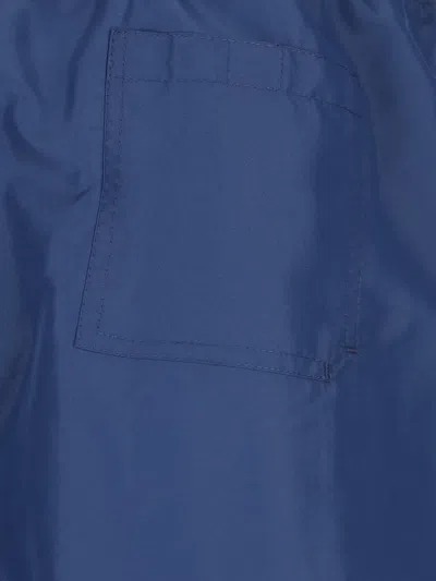 Brunello Cucinelli Straight-leg Mid-length Logo-embroidered Swim Shorts In Blue