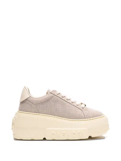 Casadei Nexus Solar Eclipse Platform Logo Sneakers In Neutral