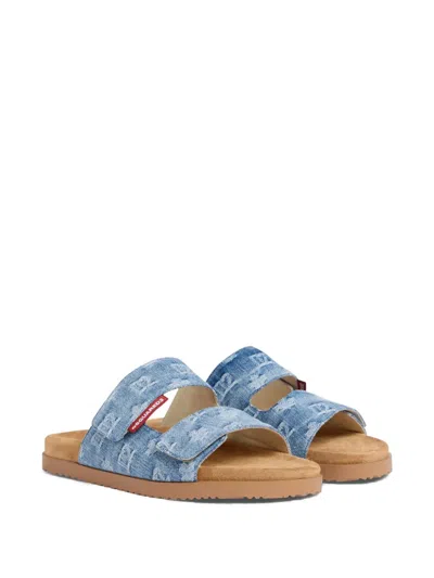 Dsquared2 Monogram-pattern Strap Sandals In Blue