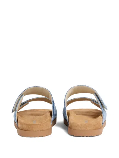 Dsquared2 Monogram-pattern Strap Sandals In Blue