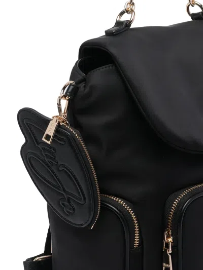 Liu •jo Logo Chain Backpack In Black