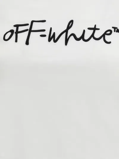 Off-white White Embroidered Script Fitted T-shirt In White