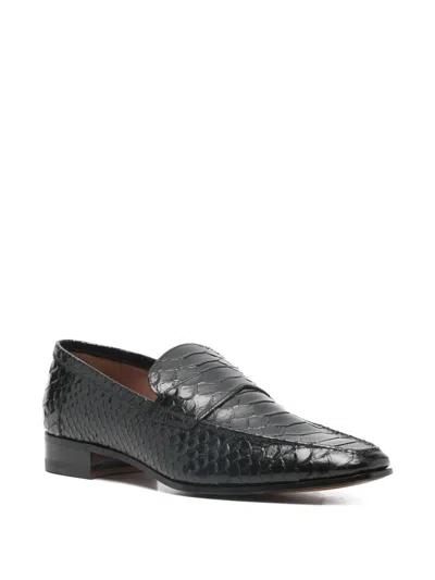 Paris Texas Loafers In Black Printed Python Leather In Black