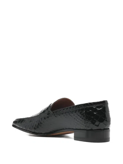 Paris Texas Loafers In Black Printed Python Leather In Black