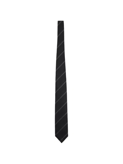 Tom Ford Silk Tie Regular Width Diagonal Stripe Design In Black