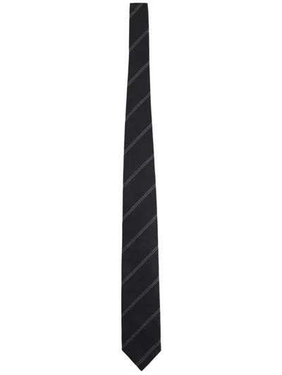 Tom Ford Silk Tie Regular Width Diagonal Stripe Design In Black
