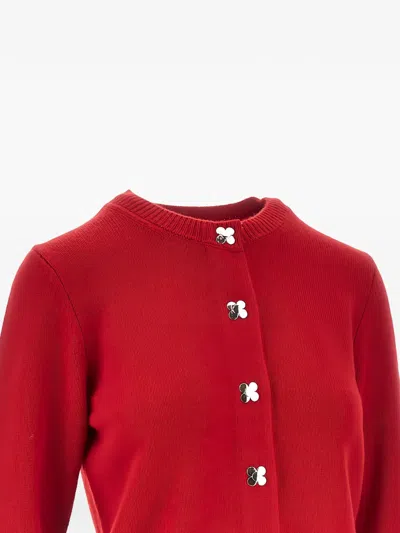 Tory Burch Cashmere Button Cardigan In Red
