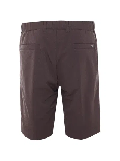 Herno Elasticated Lateral Pockets Shorts In Brown