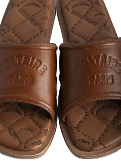 Zadig & Voltaire Beach Monogram Quilted Mule In Brown