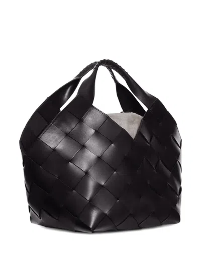 Dragon Diffusion Small Braided-design Tote Bag In Black