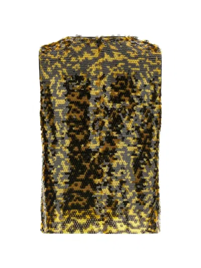Staud Seraphina Sequin-embellishment Sleeveless Top In Animal Print