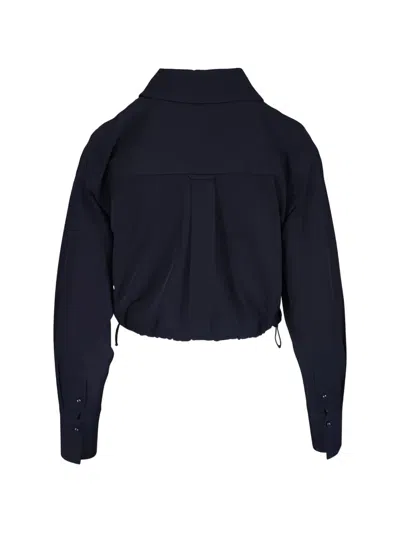 Veronica Beard Drawstring Collection Shirt In Blue