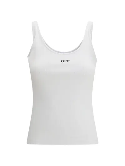 Off-white Off White Off Stamp Rib Tank Top White Black