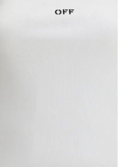 Off-white Off White Off Stamp Rib Tank Top White Black