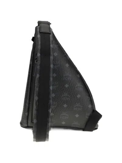 Mcm Aren Sling Printed Canvas Backpack In Black