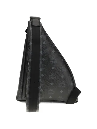 Mcm Aren Sling Printed Canvas Backpack In Black