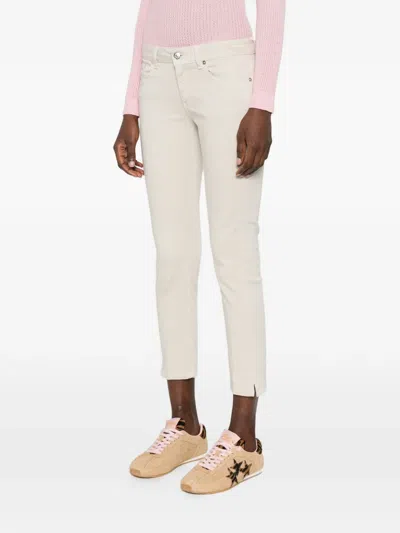 Dondup Five-pocket Belt-loop Jeans In White